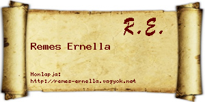 Remes Ernella névjegykártya